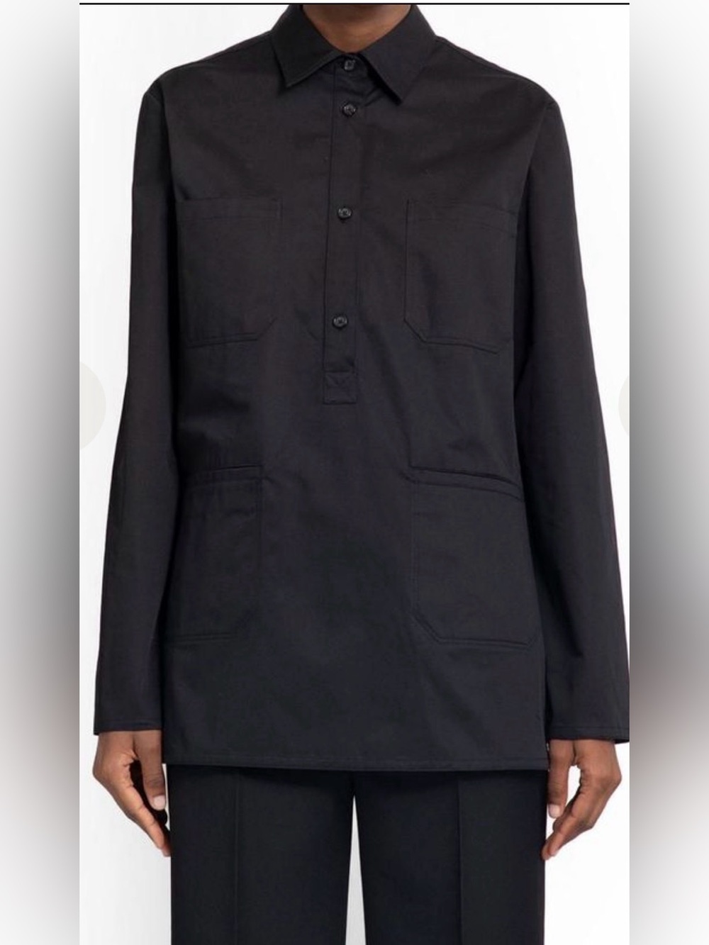 TOTEME - Cotton Twill Shirt W/pockets - Picture 10 of 11